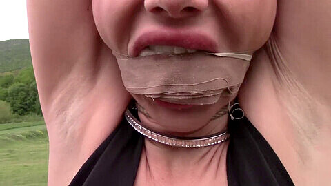 Gagged, domination & submission, outside