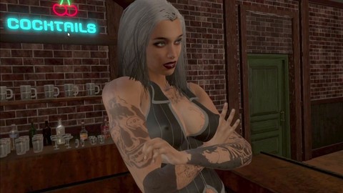 Gorgeous black shemale Asura with a huge cock dominates in 3D adventures