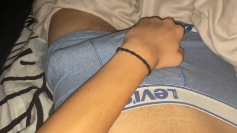 Watch me play with my bulge in sexy underwear