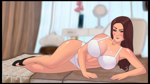 Erotic photo session in sexy lingerie with stepmom in manga-style adult game PornPlay Ep.5 Passion Legacy