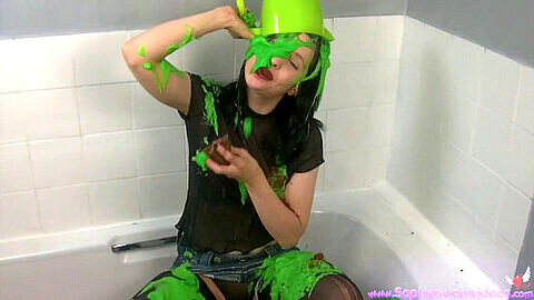 Messy clothes, slimed, messy wam slime