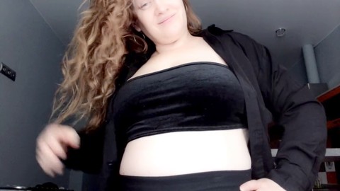 Hot chubby mom gets down to business in the kitchen while working from home