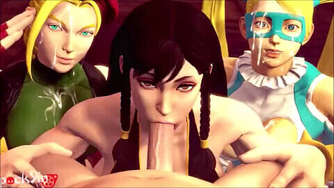 Compilation érotique SFM présentant des personnages de Final Fantasy et Street Fighter (Contenu suggéré),
