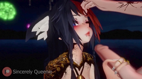 Sensual ASMR Erotic Roleplay: Deepthroating your throbbing shaft after a blissful New Year's fireworks display - VRChat Hentai Experience