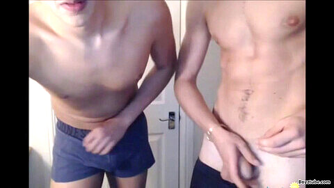 2 Danish friends boys flaunt their bodies and cocks on camshow in the USA (Boyztube)