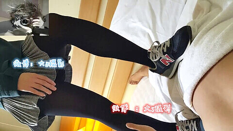 Trample, youthful, teen chinese soft solo feet