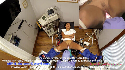 Hot Latina Melany Lopez undergoes a private gyno check-up with Dr. Tampa caught on hidden camera