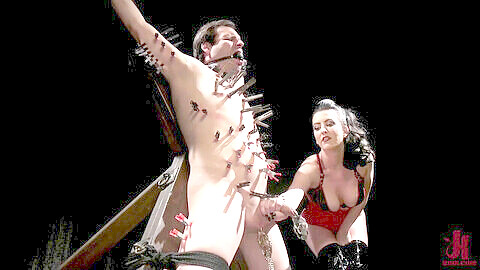 Domina Cherry Torn dishes out harsh agony to slave Marcelo, relishing in his screams of pain