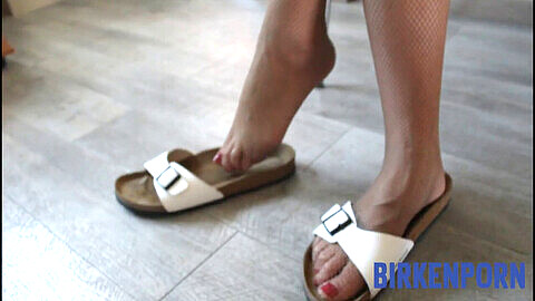 Birkenstock feet, birkenstock, dangling sandals