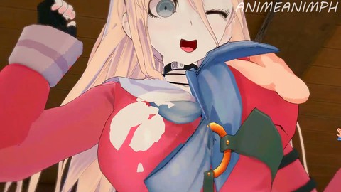 Uncensored 3D anime porn featuring Danganronpa's Miu Iruma getting her big ass filled with cum