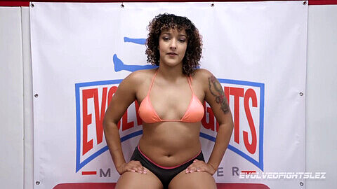 Daisy Ducati defeats Kyra Rose in nude wrestling match and dominates her with a strap-on!