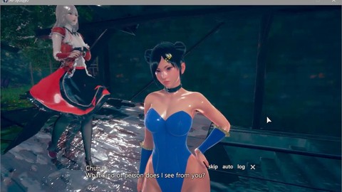 Chun Li aus Street Fighter wird in der 3D-Hentai-Spiel-Episode 13 von AI Syoujyo in einem sexy Weihnachtsmannkleid gevögelt.