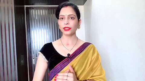 Hot milf teaching how to wear saree to devar