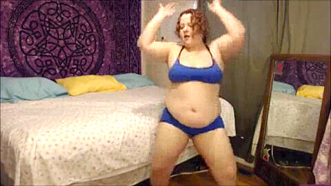 LIVE BBW Strip Show - Watch sexygirlbunny's huge tummy jiggle as she dances for you!