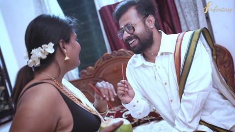 La bhabhi del sud dell'India eccitata gode della festa di sesso selvaggio dell'amico di suo marito