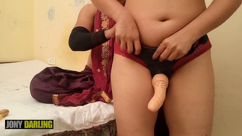 Cuckold wife, bathing suit, anal dildo