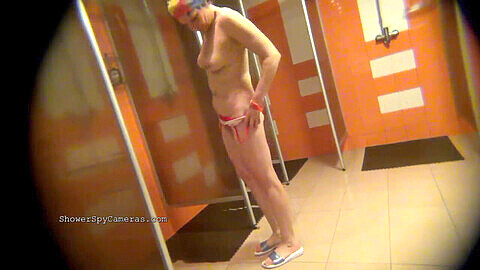 Secret camera catches naked babes in the shower room