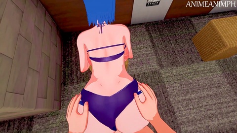 Uncensored 3D hentai featuring Naruto and Konan from the anime series