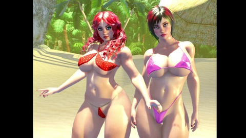 Public beach sex, cum tits, female orgasm