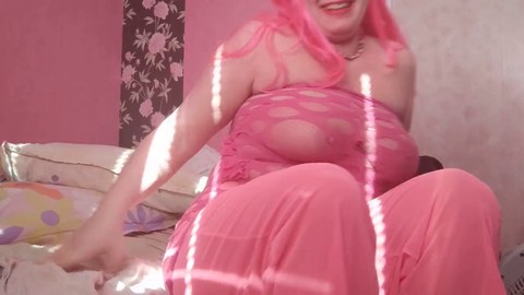 Naughty Pinky gives a private show, demonstrating her foot fetish for her fans