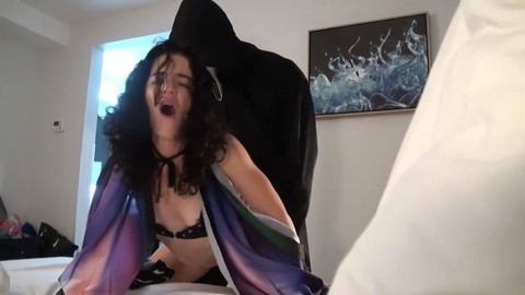 Blowjob, halloween costume, deep throat