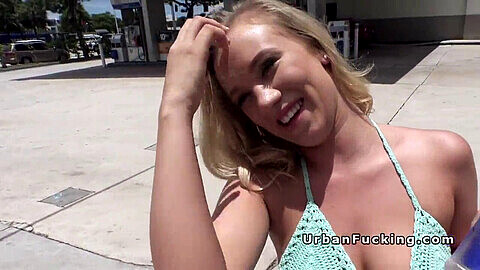 Amateur blonde Bailey Brooke with perfect ass gets pounded in public