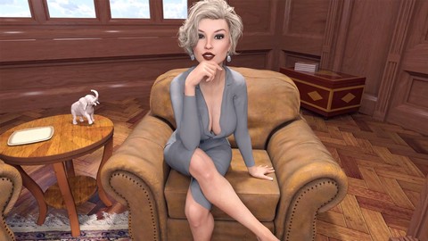 Mamá voluptuosa en una fantasía de manga pornográfica con estudiantes