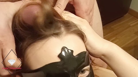 Hot ginger MILF gets her hair drilled and face fucked until a massive cumshot covers her hair and face