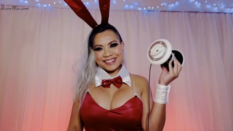 Cosplay bunny lady whispers and nibbles on your ear for ASMR experience