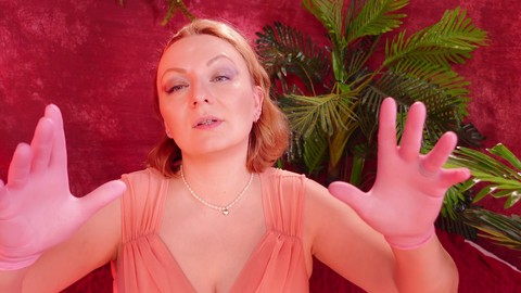 Arya Grander's SFW ASMR video with fetish gloves for a relaxing experience