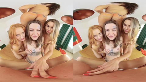 Brunette vr, halloween vr, threesome vr