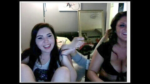 Three girls showing off their cute teen feet on Chatroulette