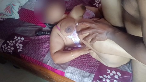 Seductive Indian housewife in lingerie enjoys rough sex with her breasts bouncing