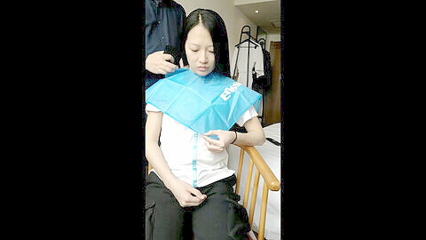 Chinese girl headshave, asian teen, asian headshave