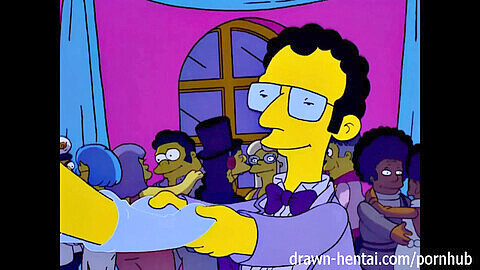 Soirée sensuelle avec Marge et Artie dans un dessin animé pour adultes sur le thème des Simpsons