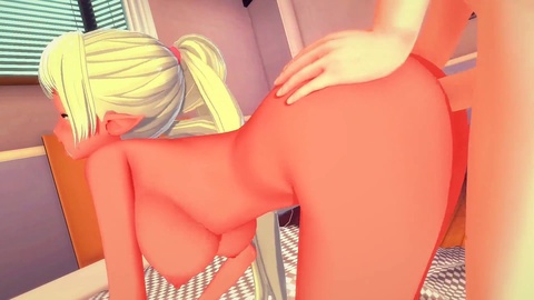Shiranui Flare en 3D Hentai: El semen chisporroteante gotea de su trasero