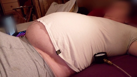 Repeatedly inflating my stomach with air: A gay journey into belly inflation and pre-cum pleasure