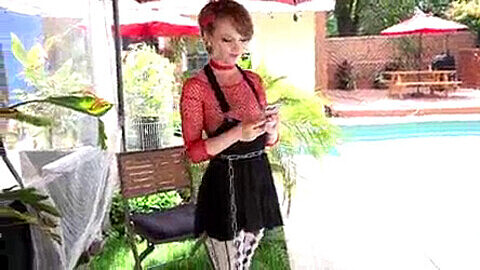 Short-haired redhead teen has her first hookup with an online date