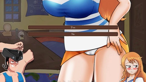 Hentai anime sex with 18-year-old One Piece character Nami in several languages