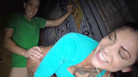 Bonnie Rotten gives an insane deepthroat and gets pounded in public streets across Europe