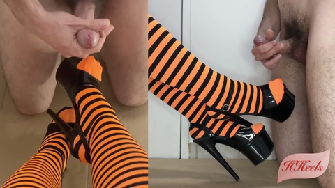 Halloween treat: Candy and cum all over my high heels
