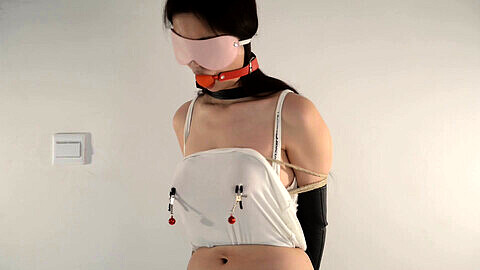 Blindfold, bondage blindfold, blindfolded gagged
