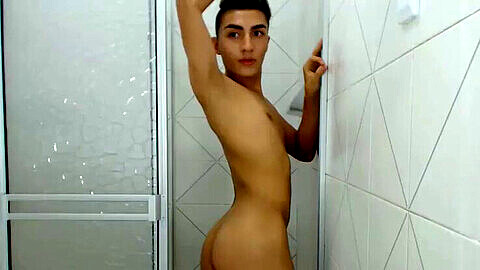 Online, sissy latino, gay shower solo