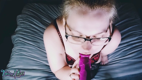 POV - Busty Toxic Lilly enjoys giving a deepthroat blowjob and tasting your cum
