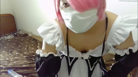 Ramu plays dress-up as a Japanese crossdresser in hot gay hentai anime action