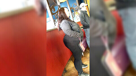 Mega booty BBW PAWG milf takes a lunch break to show off her curves in stretch pants