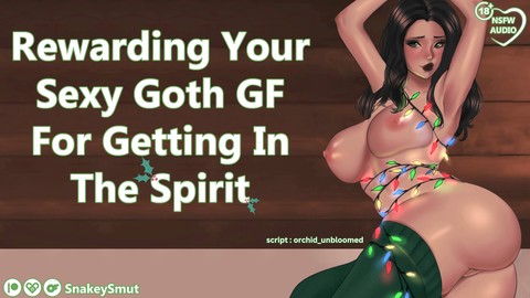 Begging for cock, goth girl, christmas