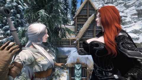 Serana and Ciri compete in a size growth challenge (Part 1) - Skyrim giantess showdown