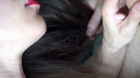 Intense close-up blowjob with cum swallowing by Russian amateur
