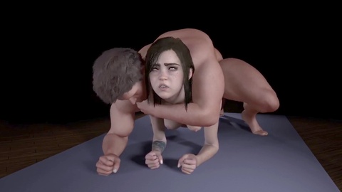 Challenging plank position during anal pounding | 3D adult animation